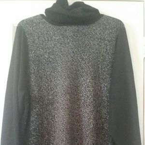 New Womens APT. 9 Black Metallic Tunic&Scarf Sz 4X